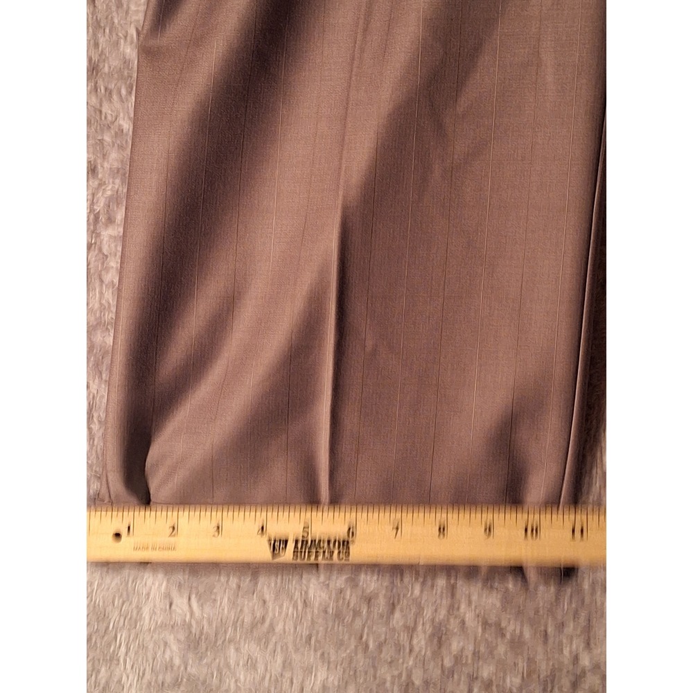Luca Rossi Mens Plaid Wrinkle Resistant Slacks Trousers W48 I30 Taupe Capri NEW - Picture 8 of 12